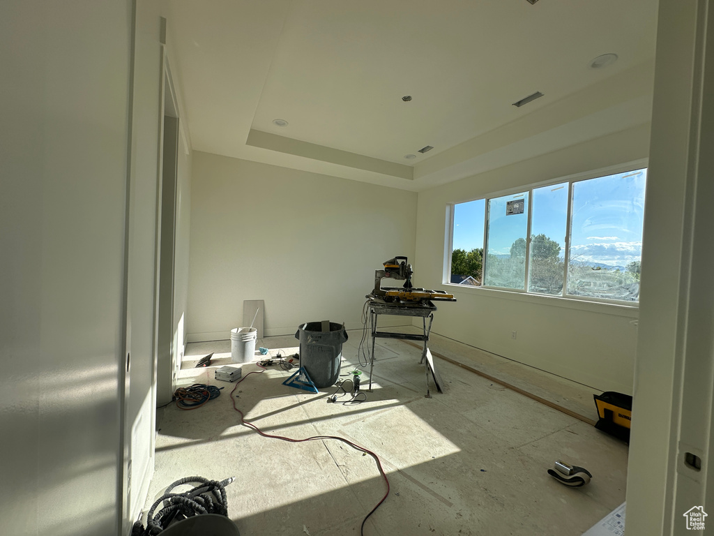 Office with a tray ceiling