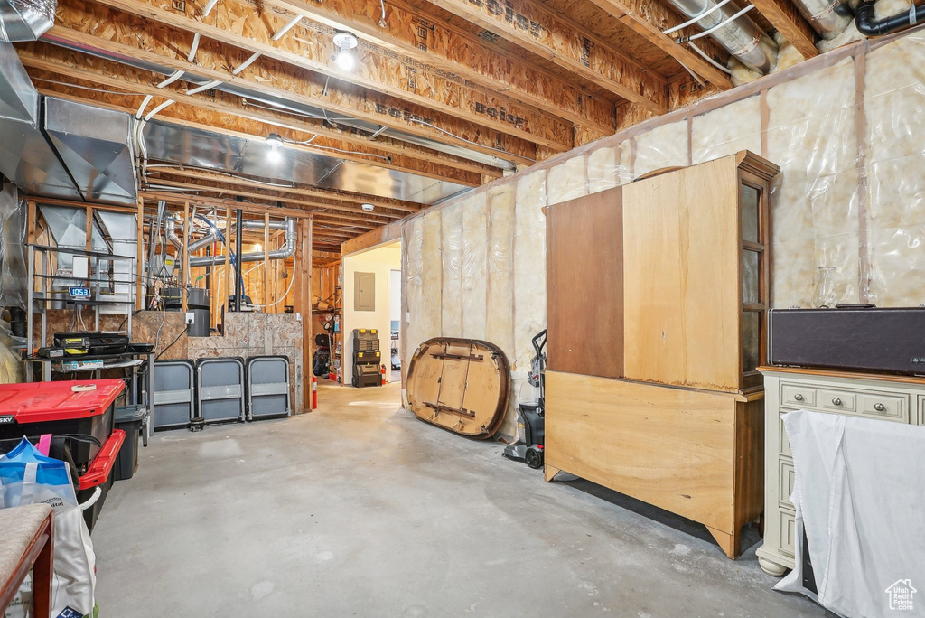 View of unfinished basement