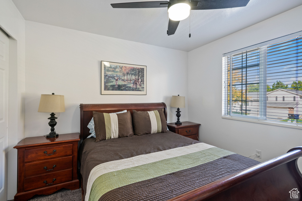 Bedroom with ceiling fan
