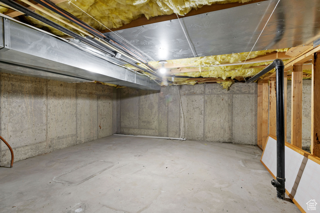 View of unfinished basement