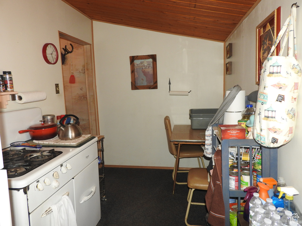 Kitchen featuring wood ceiling