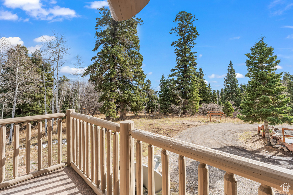 View of wooden deck