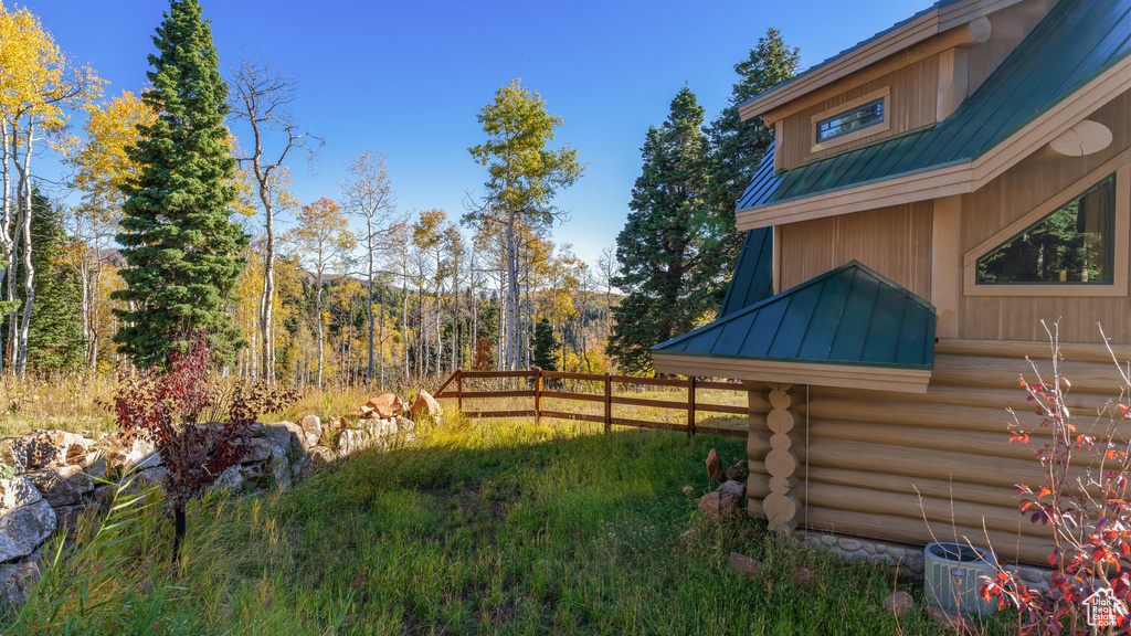 View of yard with fence