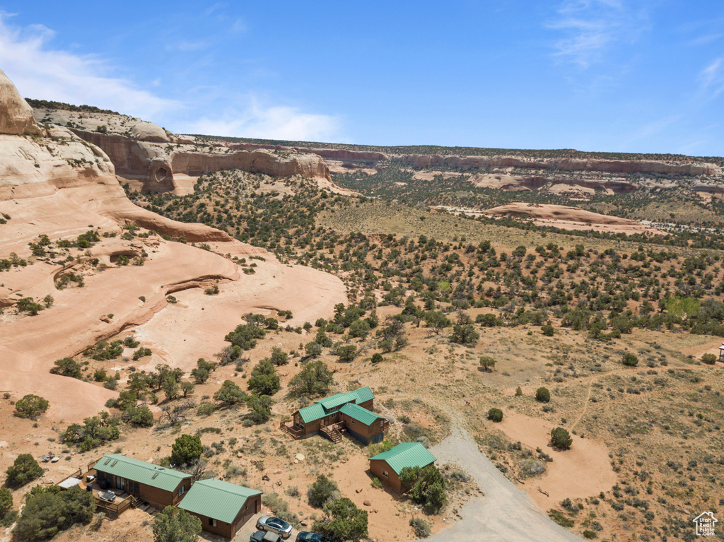 Aerial overview of property\'s location with a desert landscape and rural landscape
