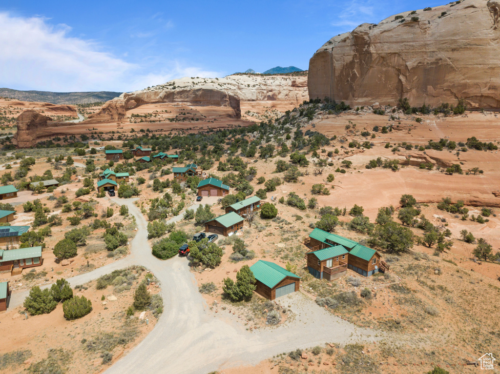 View of mountain background featuring a desert landscape and rural landscape