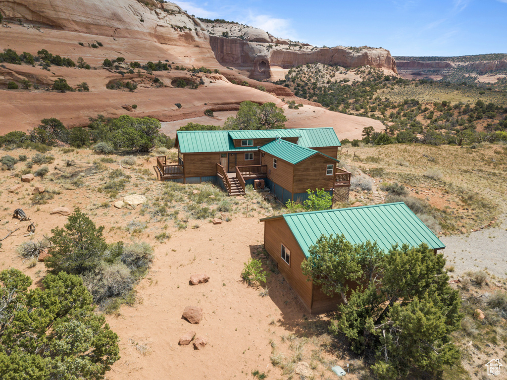Overview of rural landscape with a desert landscape