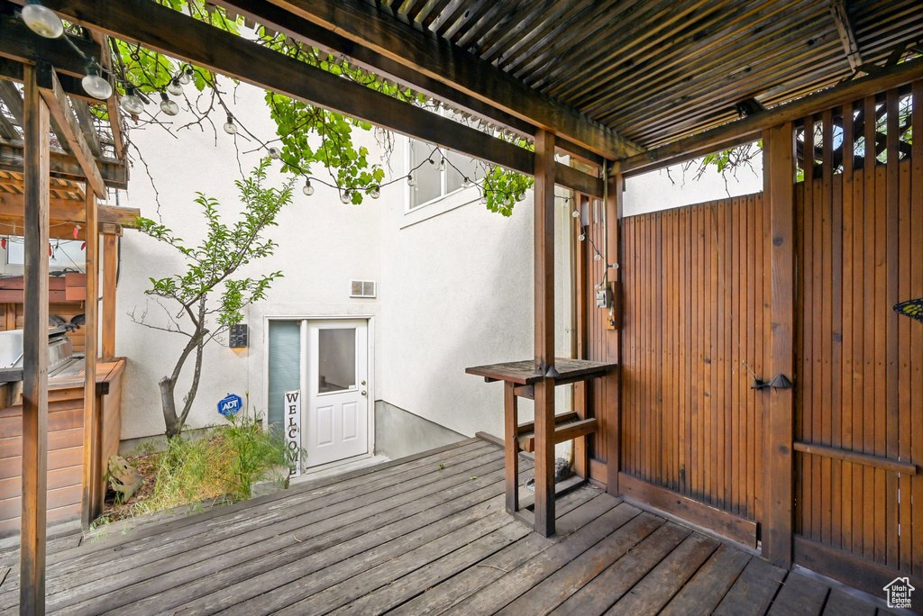 View of wooden terrace