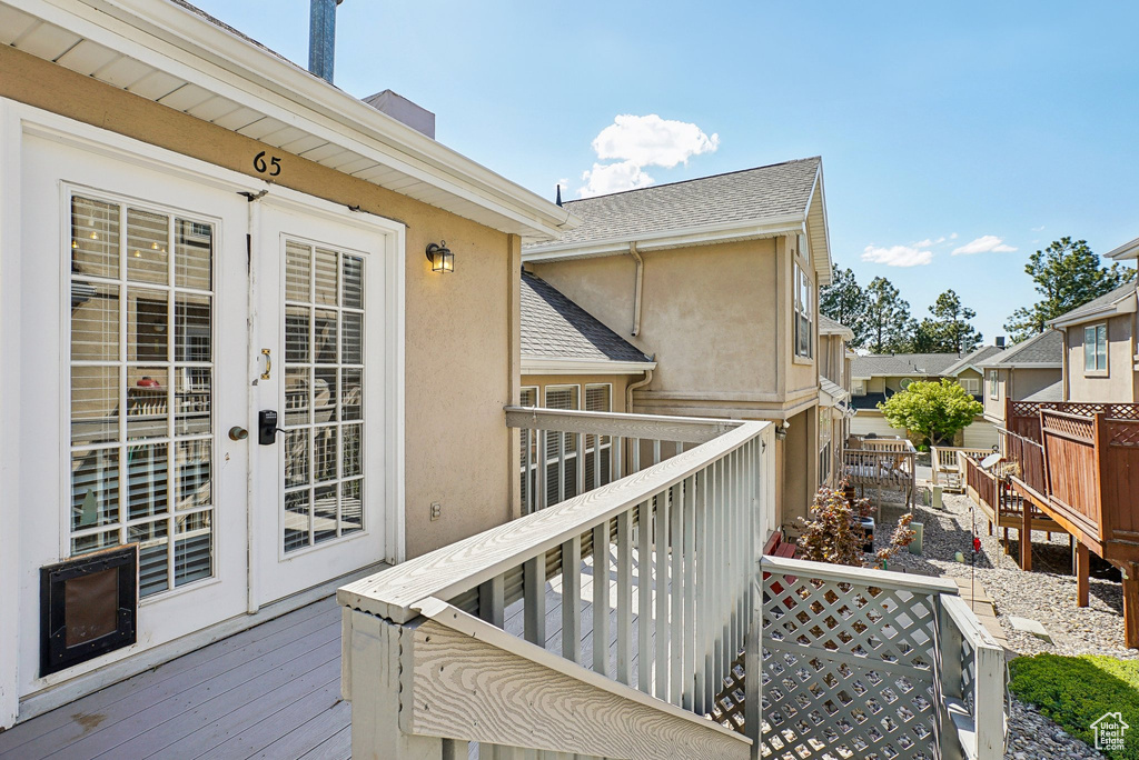 Deck featuring french doors