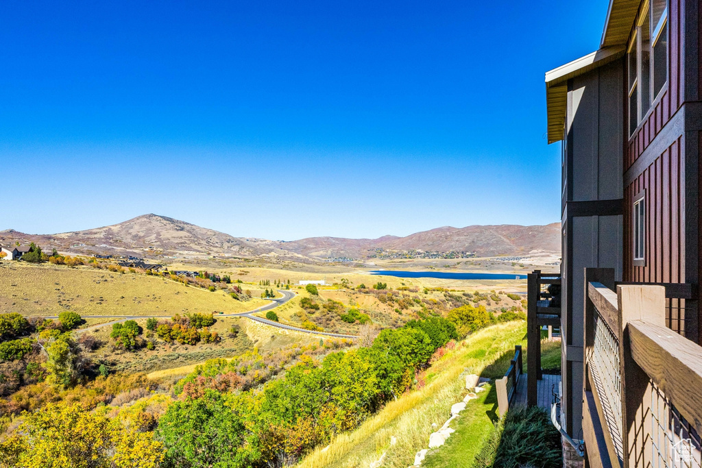 Mountain view with a nearby body of water