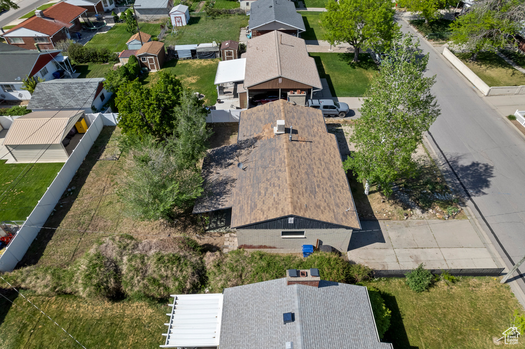 Aerial view of residential area