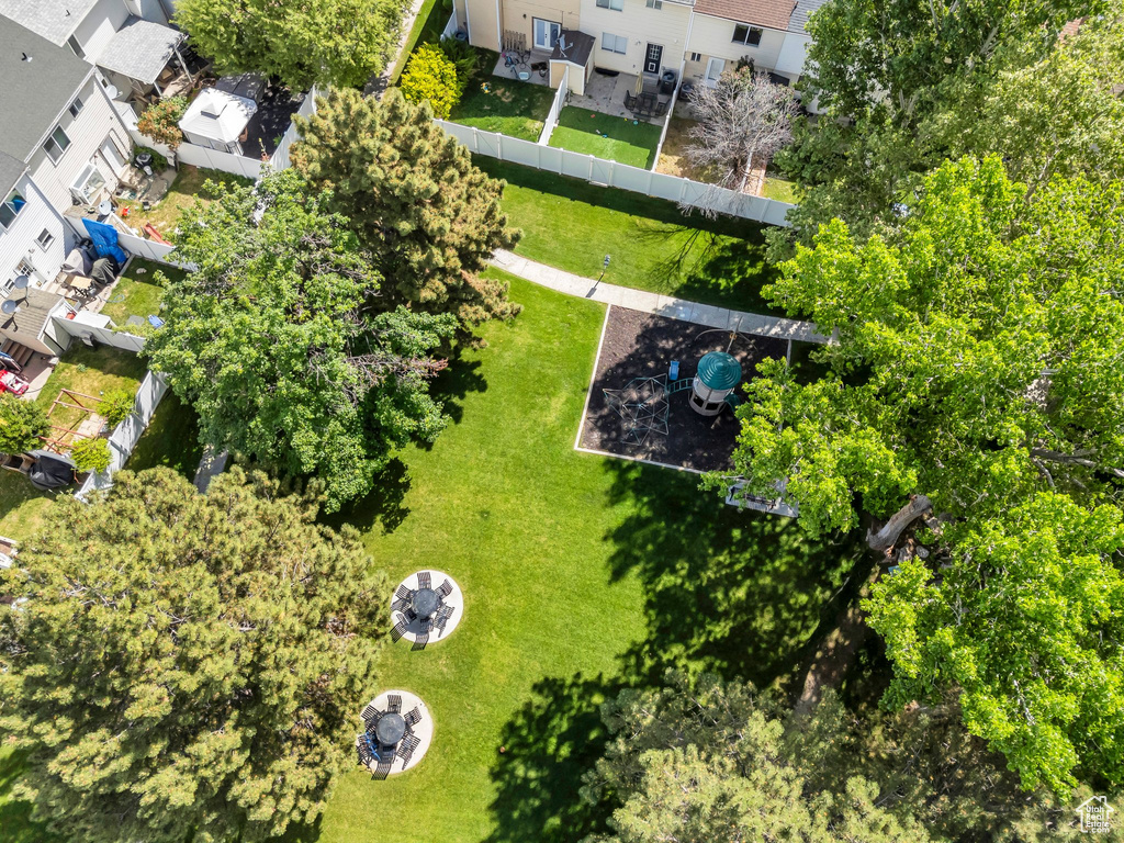 Aerial perspective of suburban area