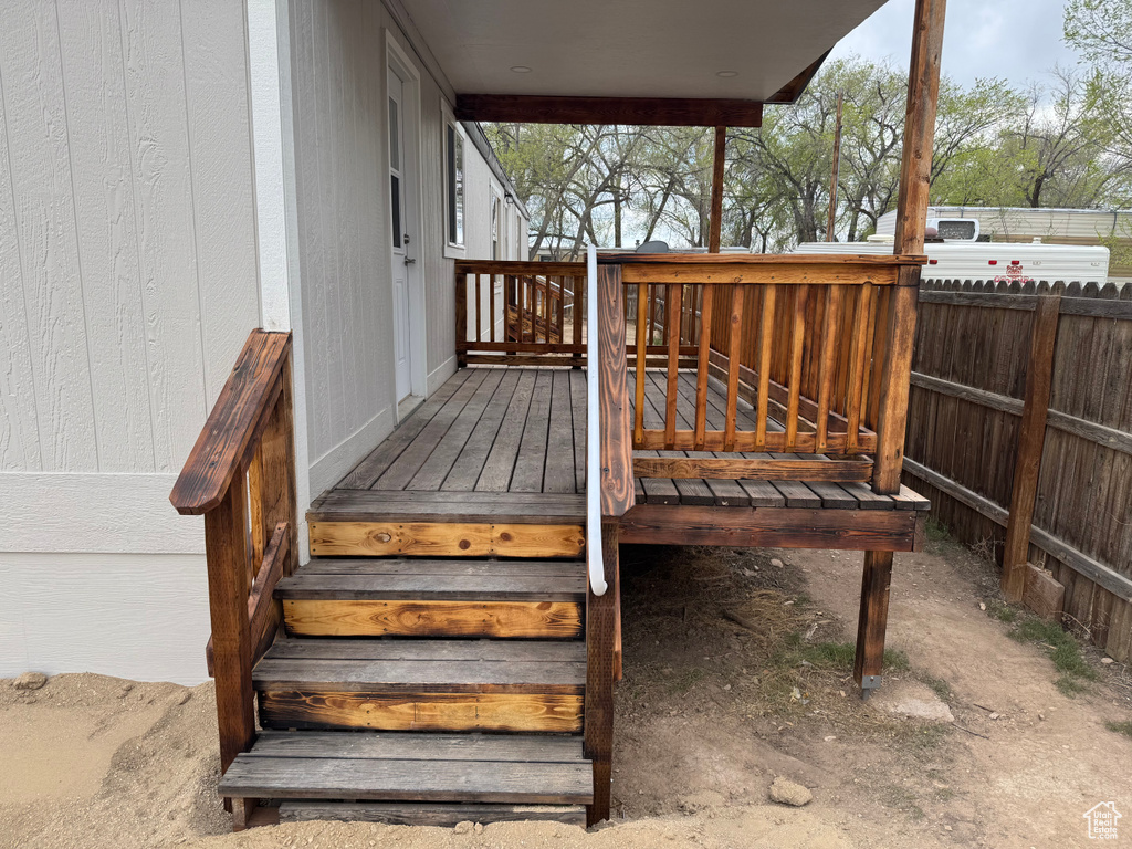 Wooden terrace with fence