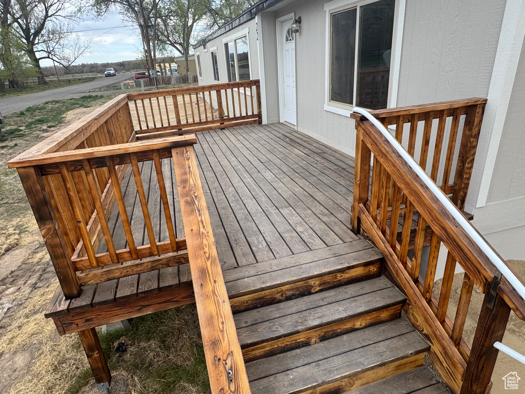View of wooden deck