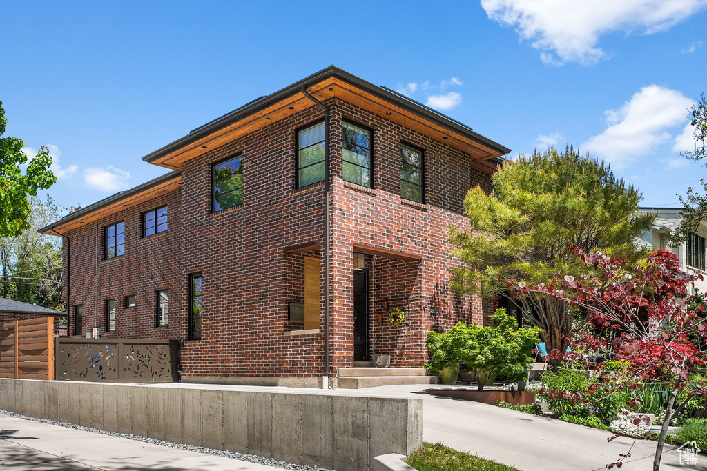 View of front facade with brick siding