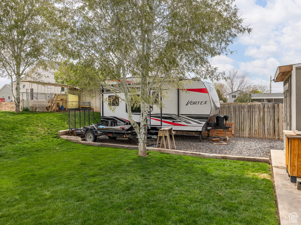 View of yard with a playground