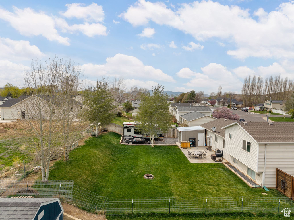 Aerial view of residential area