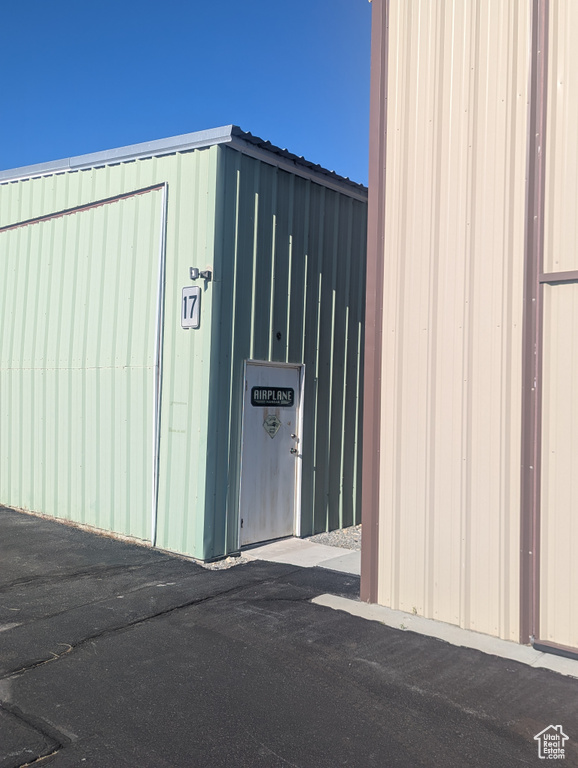 View of garage
