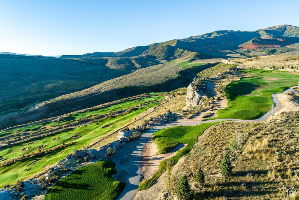 Mountain view featuring a golf course