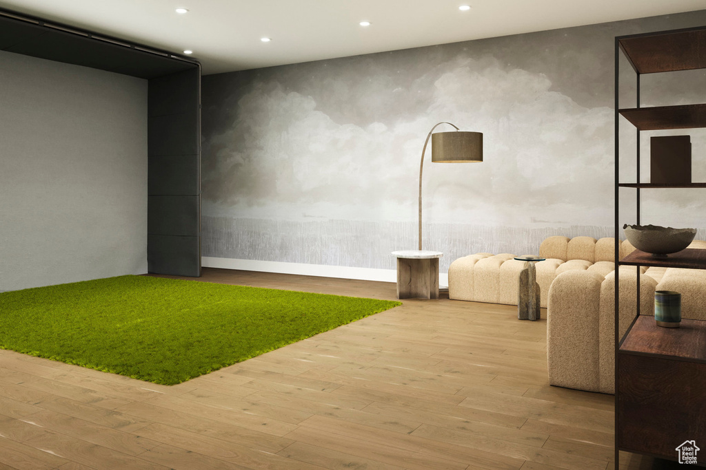 Interior space featuring recessed lighting