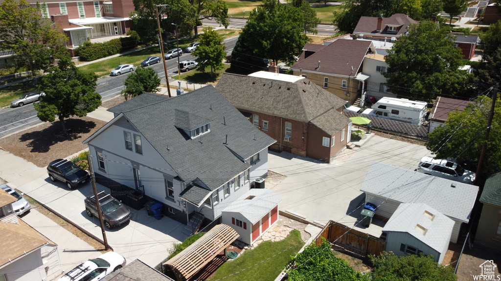 Aerial perspective of suburban area