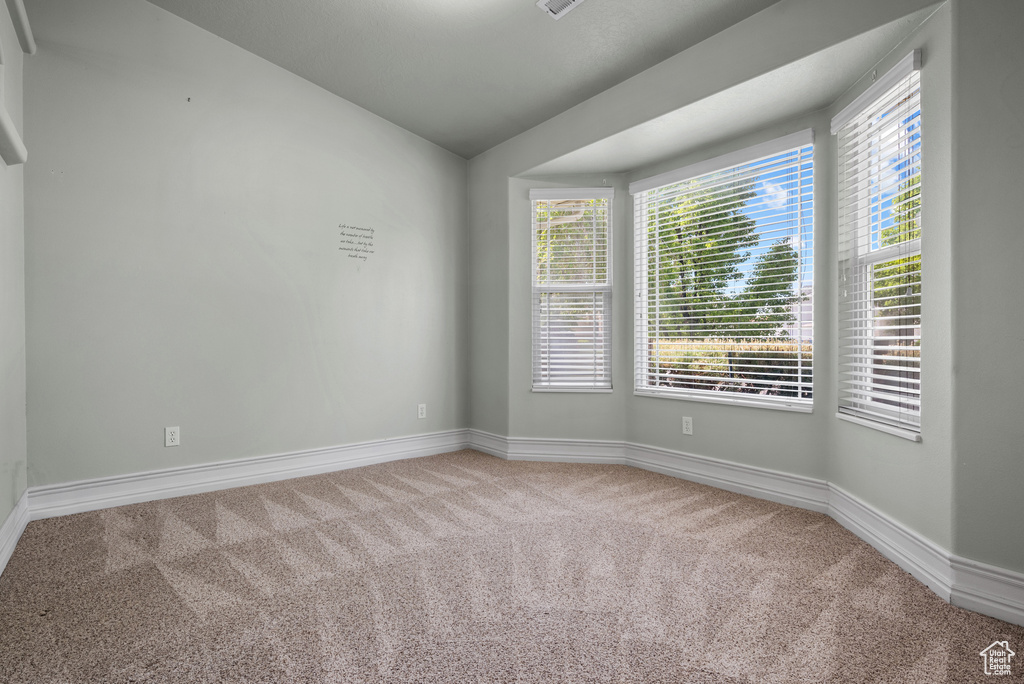 Carpeted empty room with baseboards and plenty of natural light