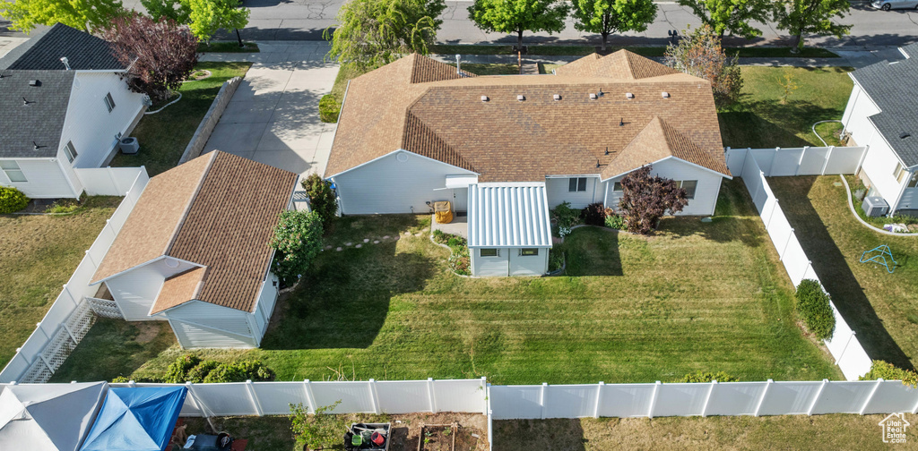 Aerial view of residential area