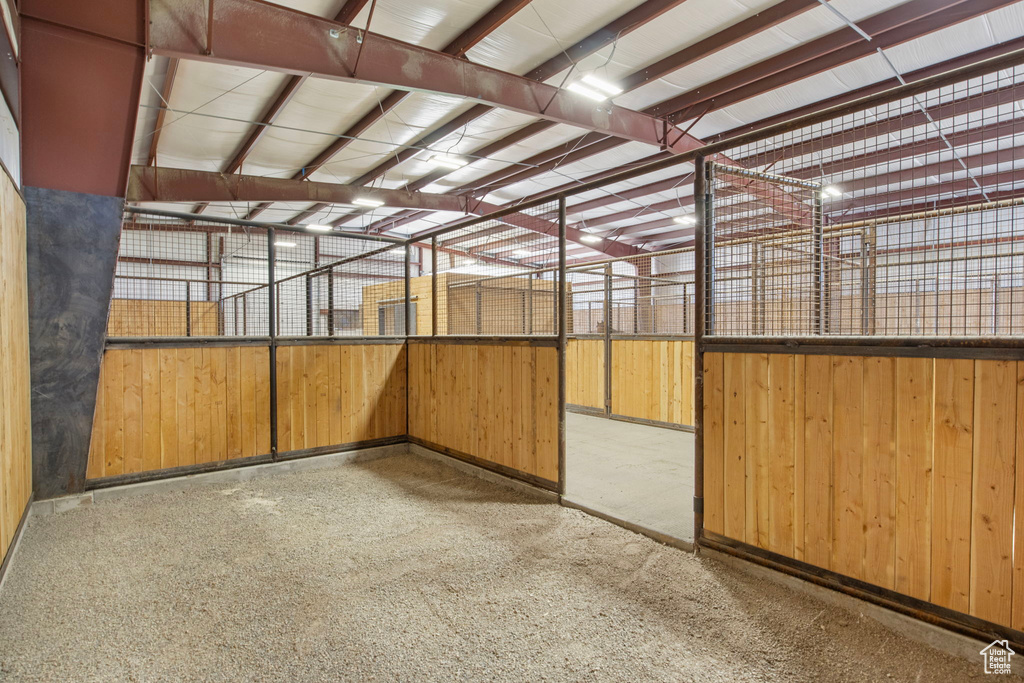 View of horse barn