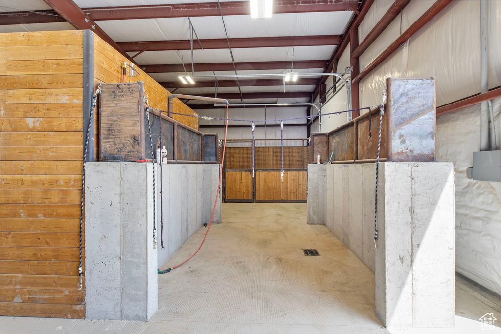 View of horse barn