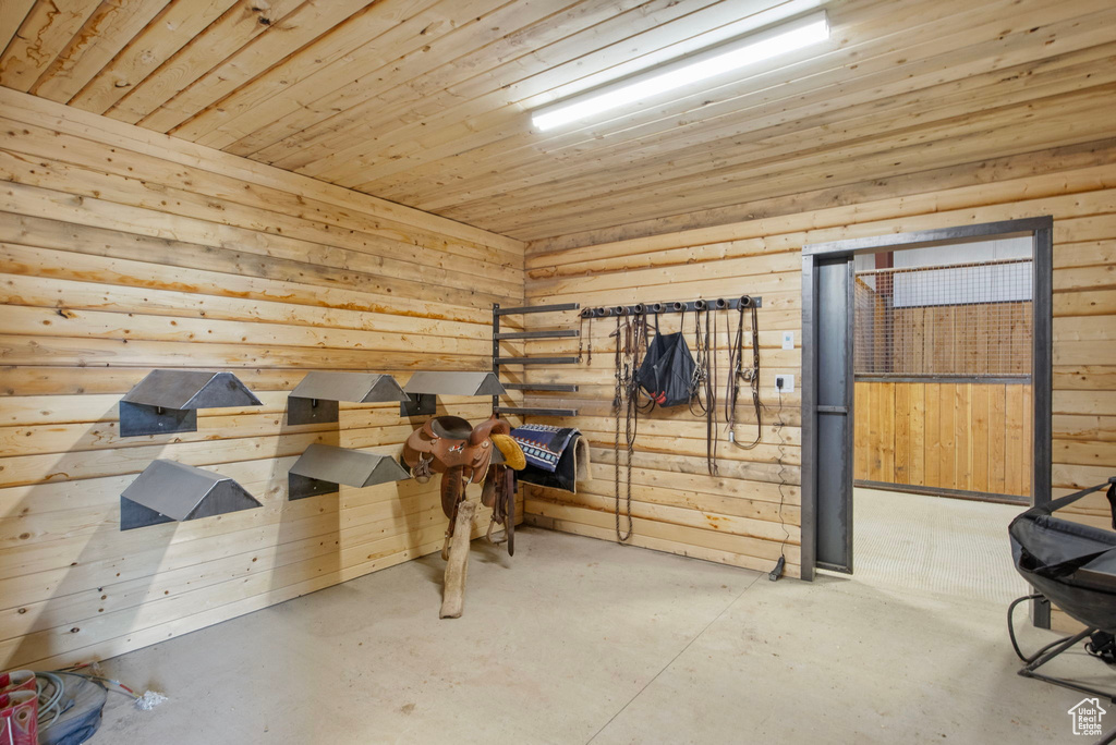 View of horse barn
