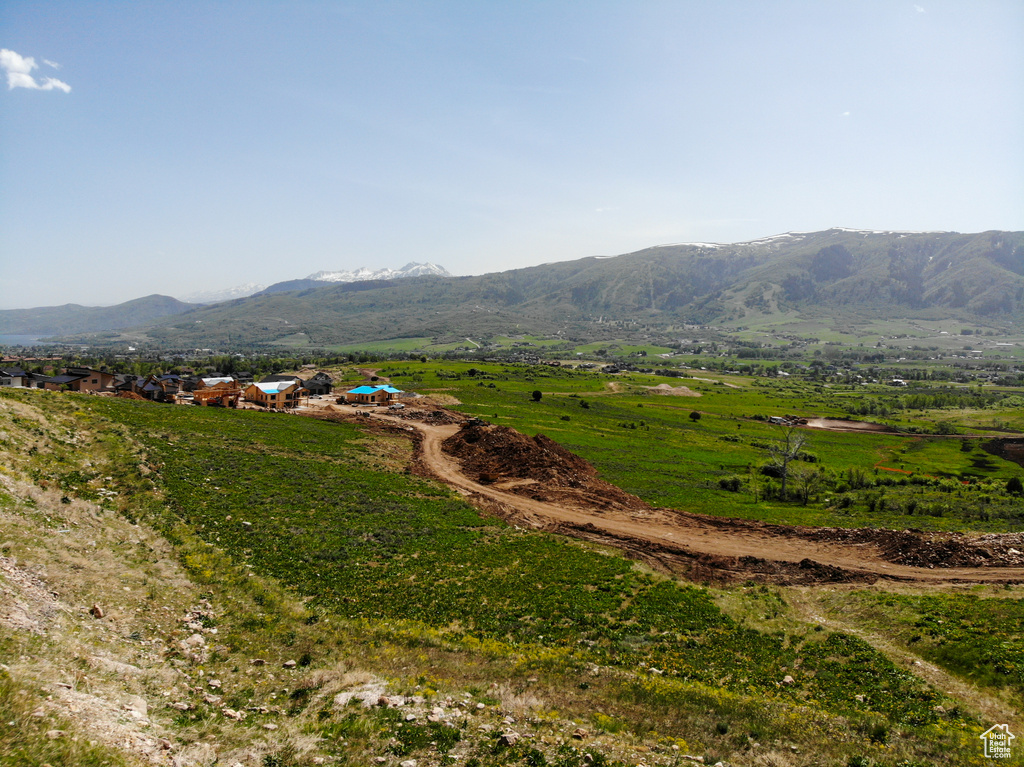 Mountain view with rural landscape