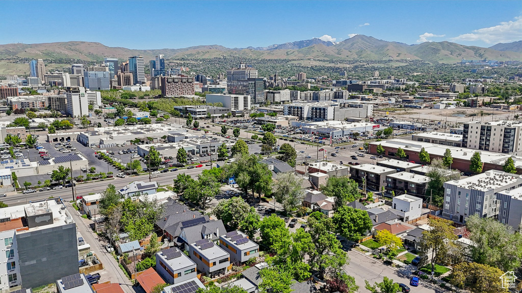 View of urban area featuring mountains