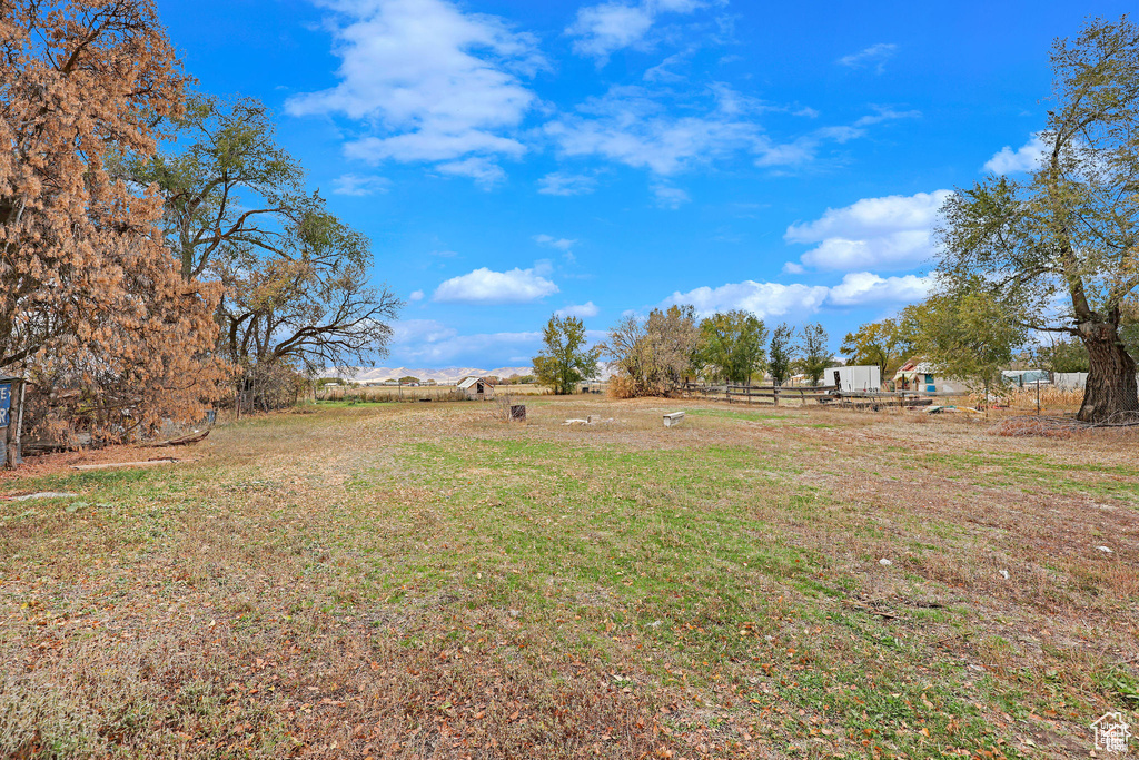 View of yard with fence