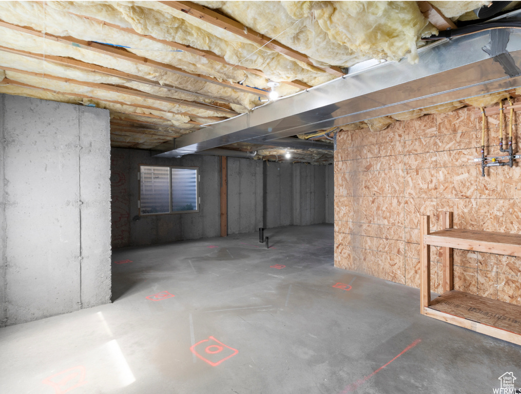 View of unfinished basement