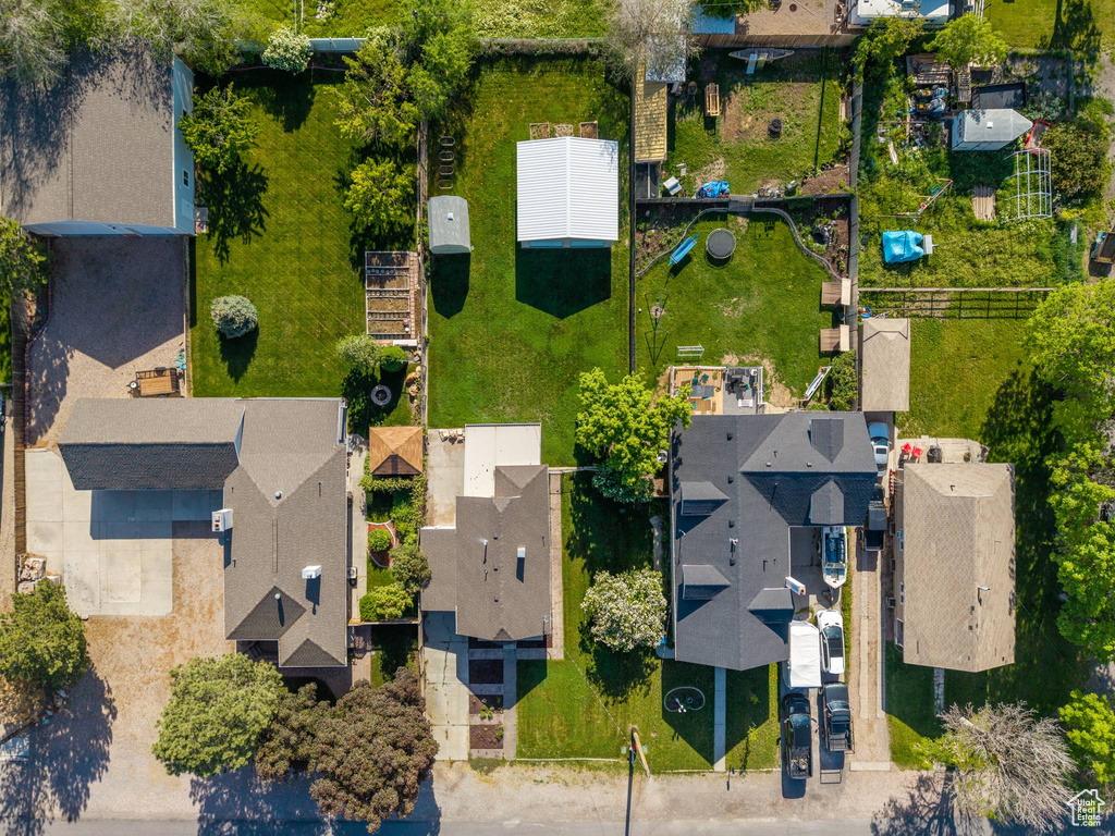 Aerial perspective of suburban area