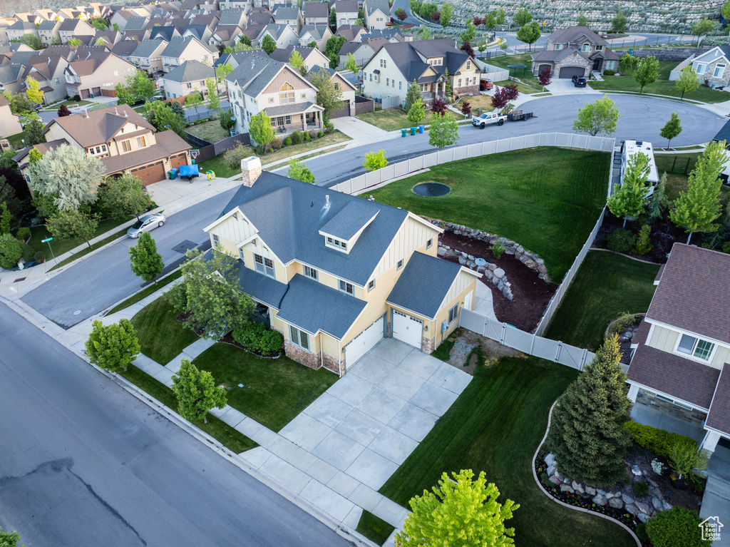 Aerial view of residential area