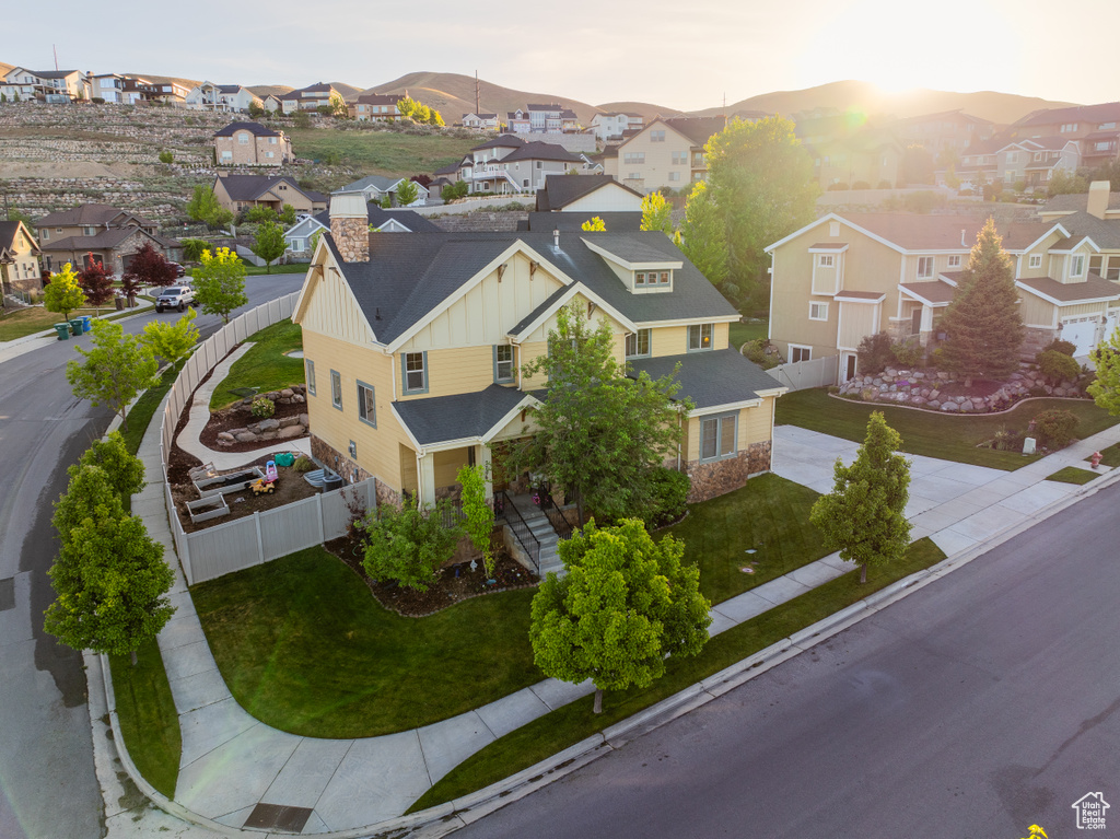Aerial view of residential area