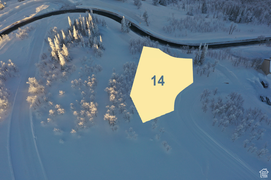 View of snowy aerial view
