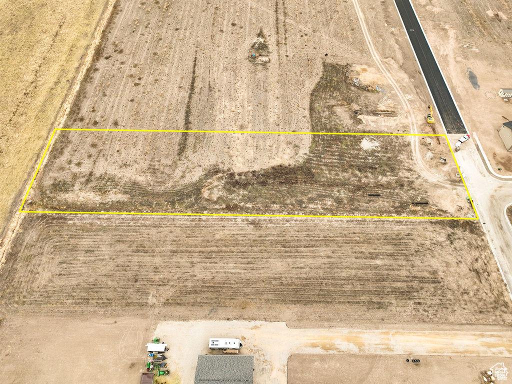 Aerial view of property\'s location featuring property boundaries highlighted