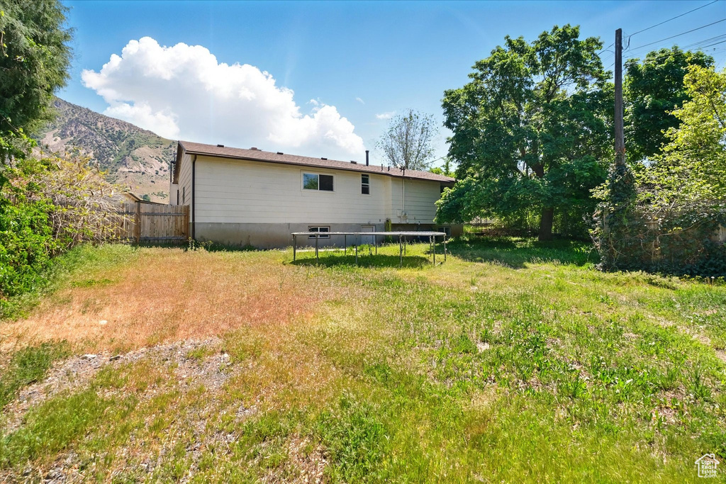 Rear view of house featuring fence