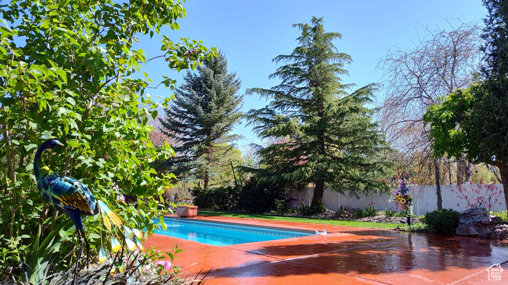 View of pool with fence