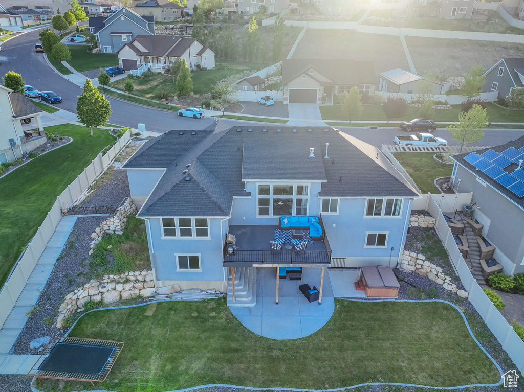 Aerial view of residential area