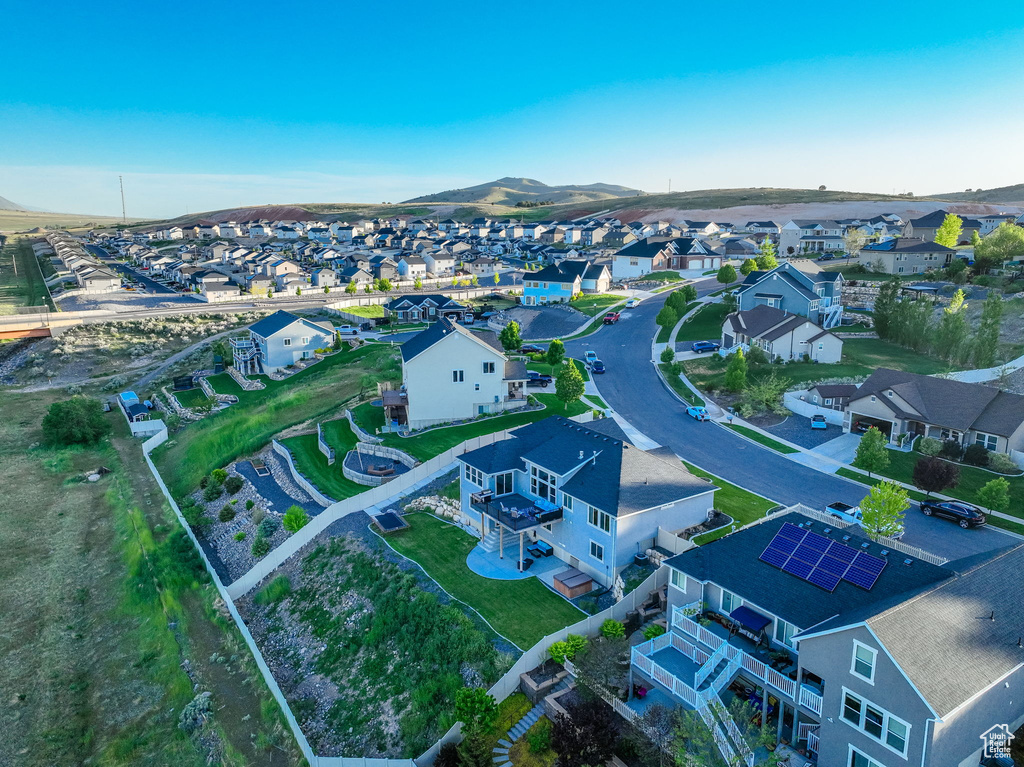 Aerial perspective of suburban area