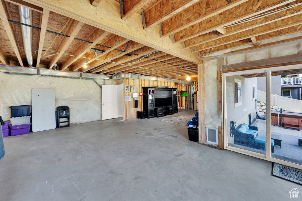 View of unfinished basement