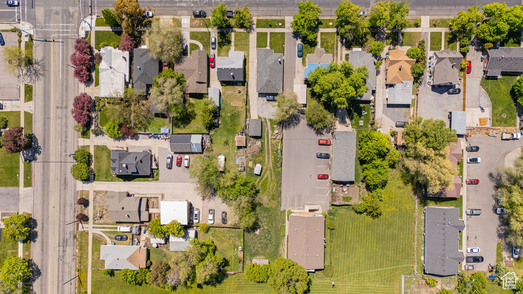 Aerial perspective of suburban area
