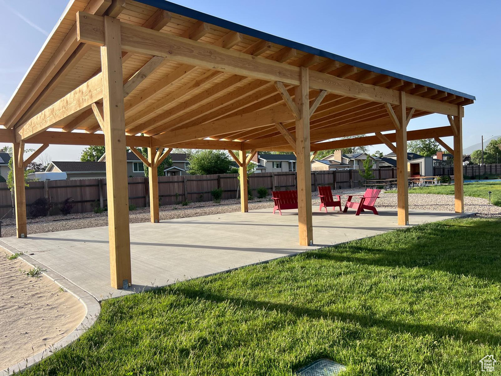 View of community with a patio area