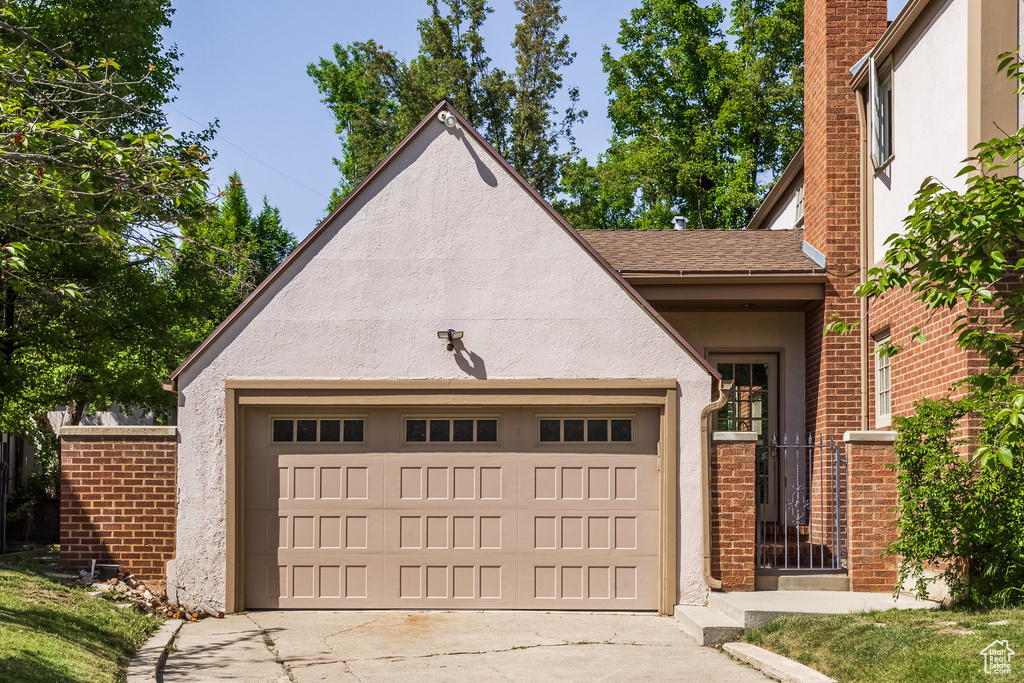 Garage with driveway