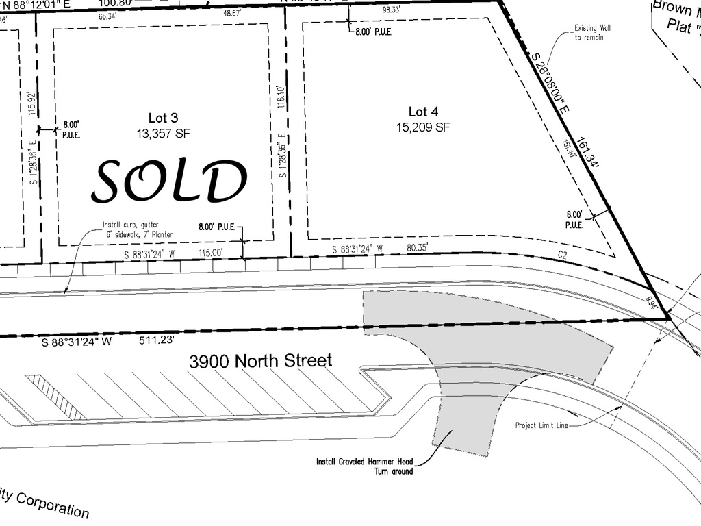 Map showing property parcels