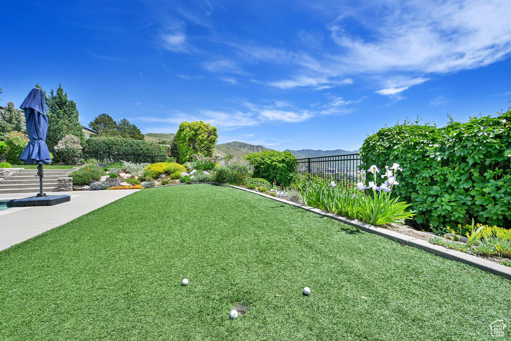 View of yard with fence