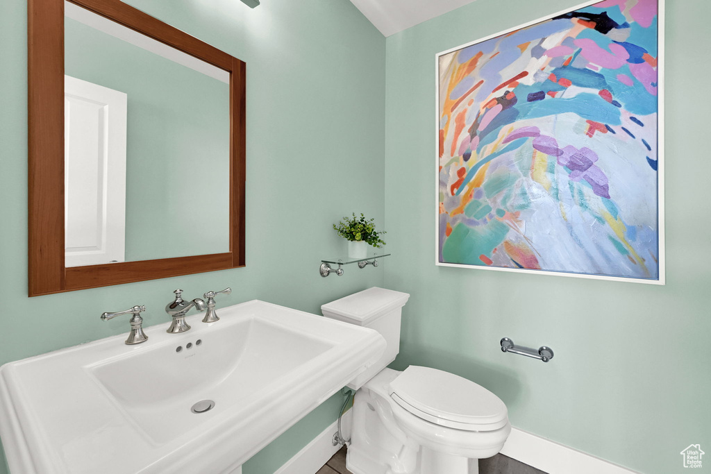 Bathroom featuring a sink and toilet