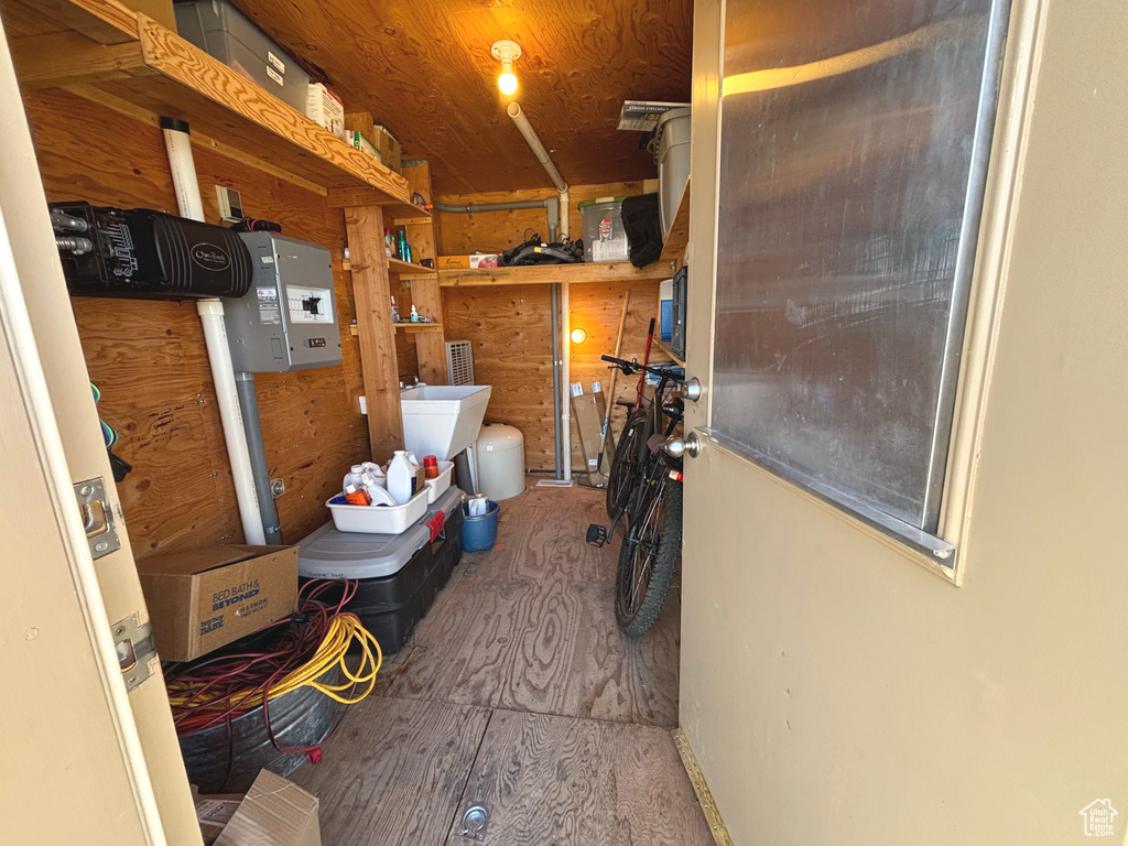 Storage area with a sink